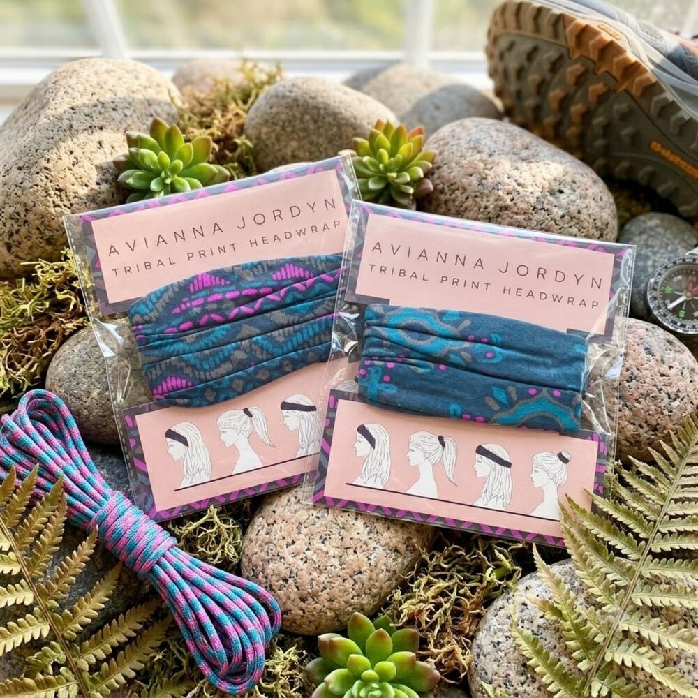NWT Avianna Jordyn Tribal Headwrap Set of 2 Multi-Color Elastic Headbands